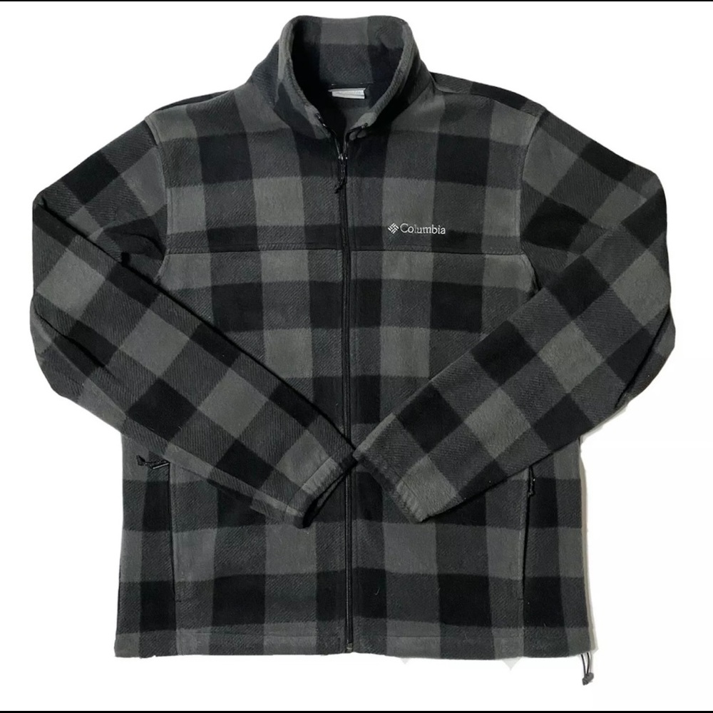 Columbia fleece full zip jacket men’s large plaid